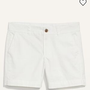 Mid-rise Twill Women's White Shorts 5-inch